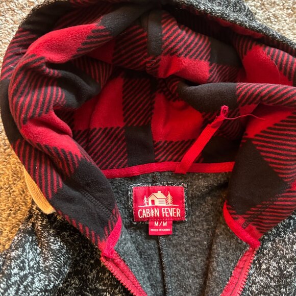 Cabin Fever Pajamas Men's Hoodie with Up and Down Zipper for easy access - Picture 3 of 4